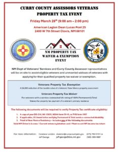 Curry County Tax Exemption Event @ American Legion Dean Lucas Post 25 | Clovis | New Mexico | United States